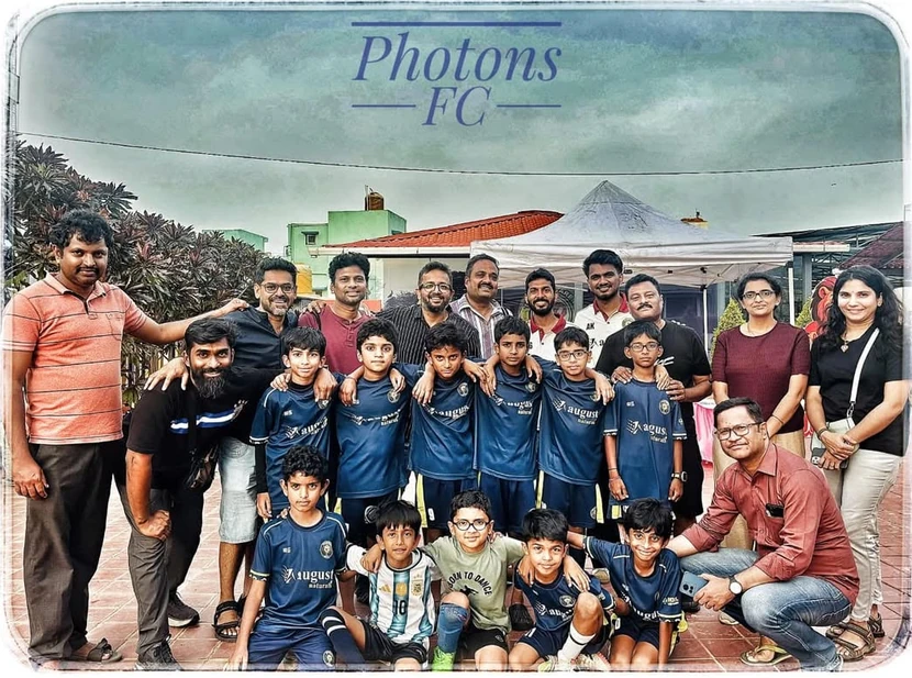 Photons FC players, coaches and community members